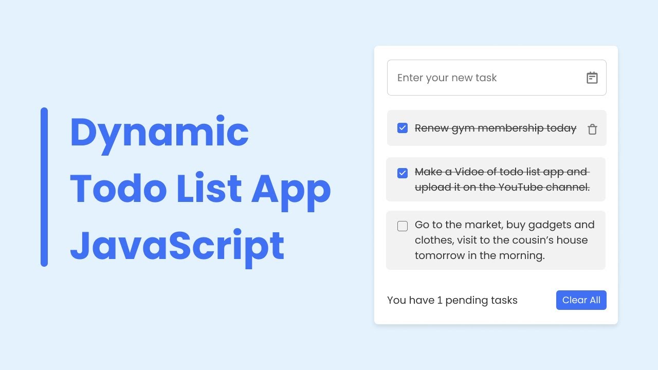 'Video thumbnail for Make Responsive Todo List App in HTML CSS & JavaScript'
