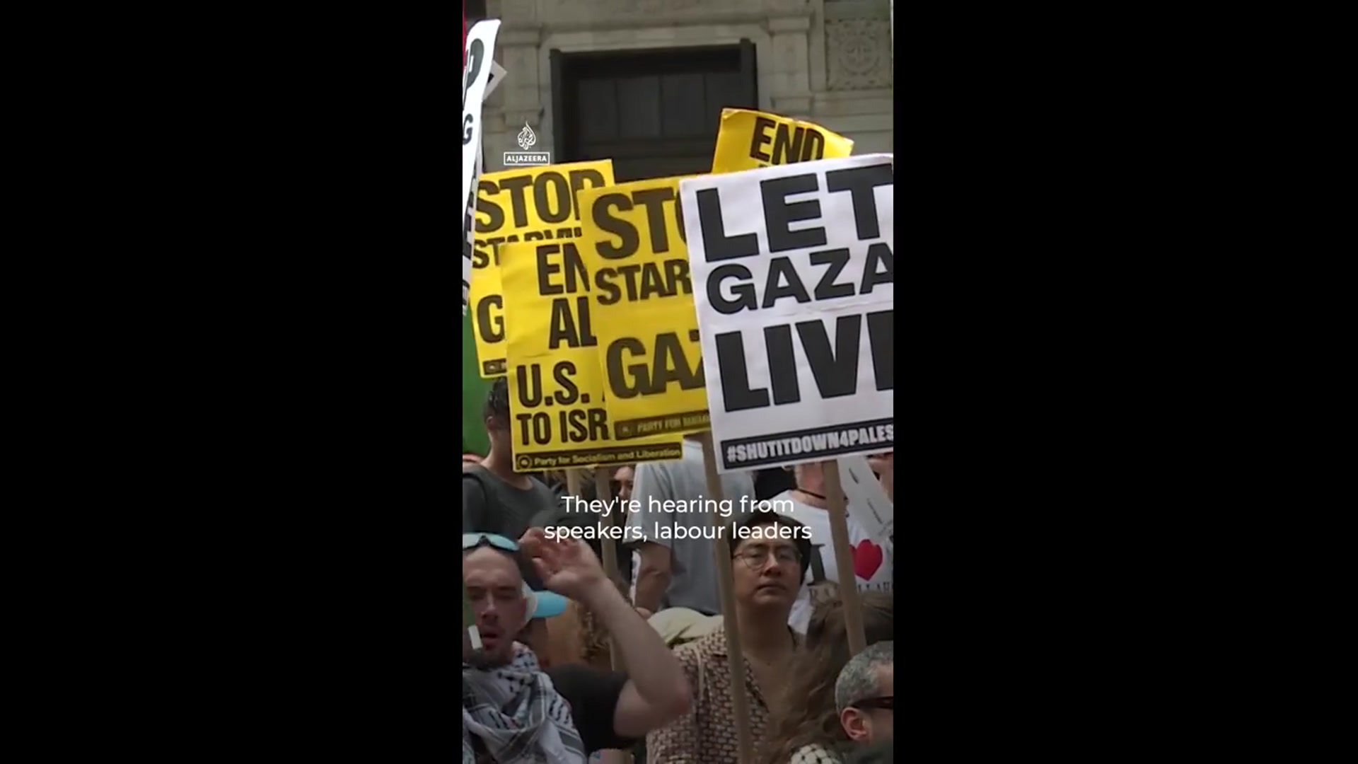 'Video thumbnail for Huge rally in New York demands end to Gaza starvation'