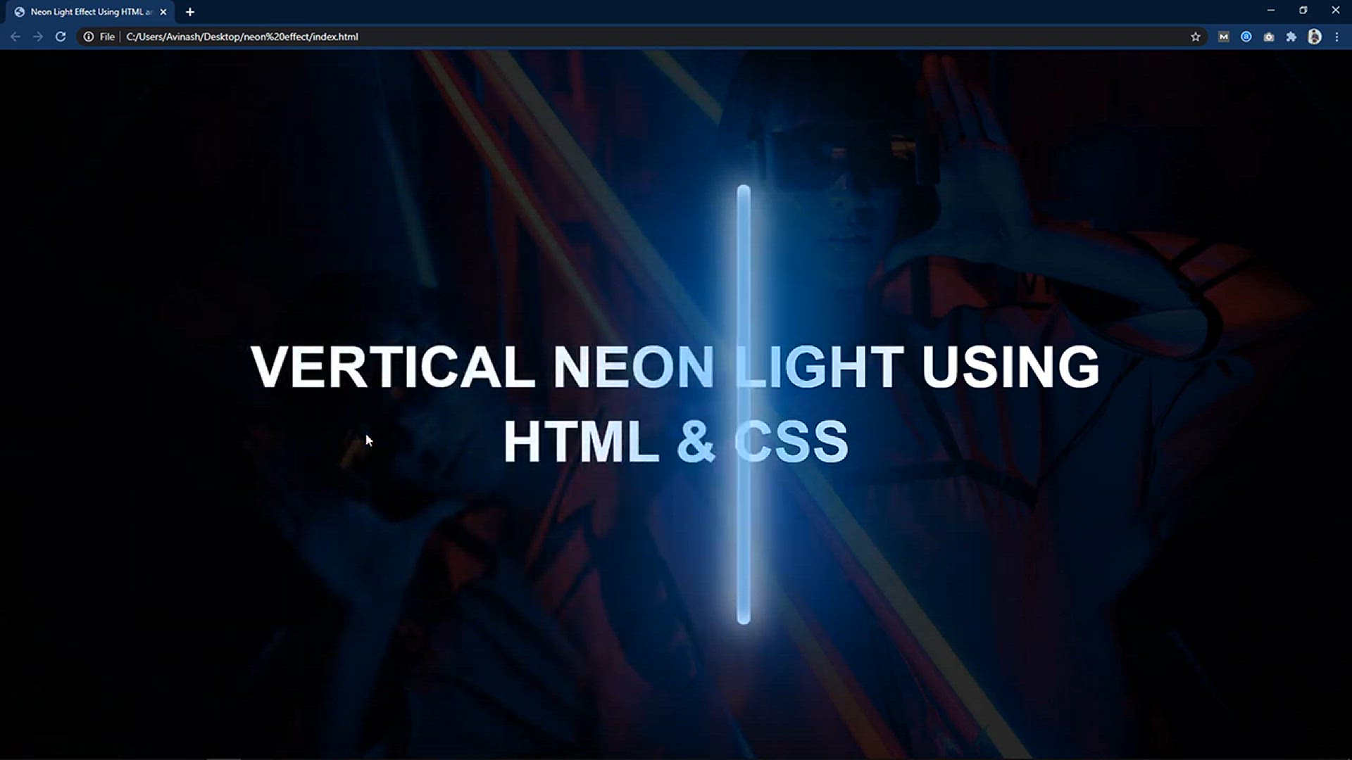 'Video thumbnail for How To Make Neon Light Effect With Animation On Website Using HTML And CSS'