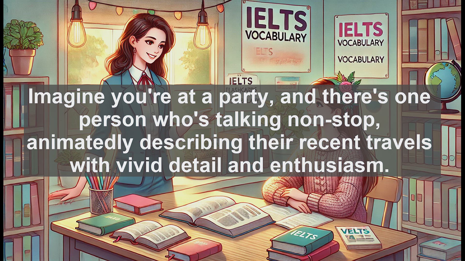 'Video thumbnail for 2000 Must Know IELTS 9.0 Vocabulary - Voluble: Boost Your IELTS Score with This Advanced Vocabulary Word'