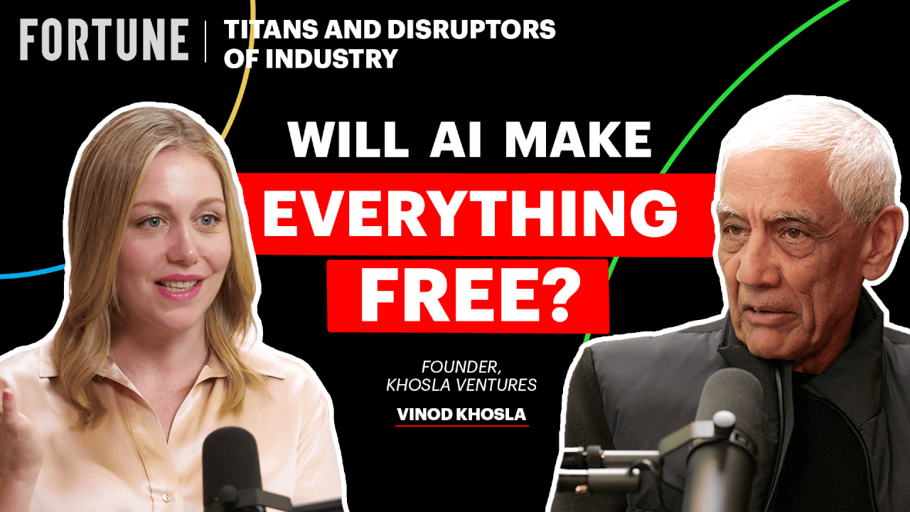 Video thumbnail for The end of work: Vinod Khosla's bold AI prediction | Titans and Disruptors
