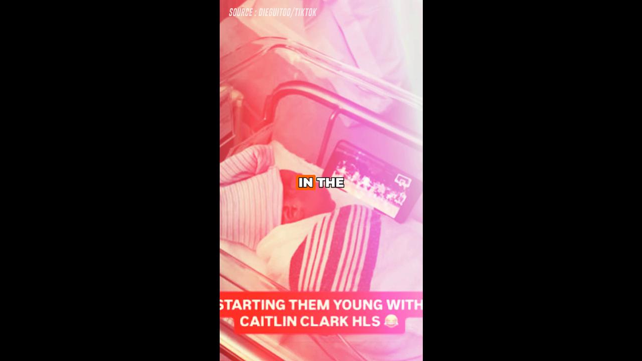 Video thumbnail for Newborn Baby Goes Viral While Watching Caitlin Clark Highlights