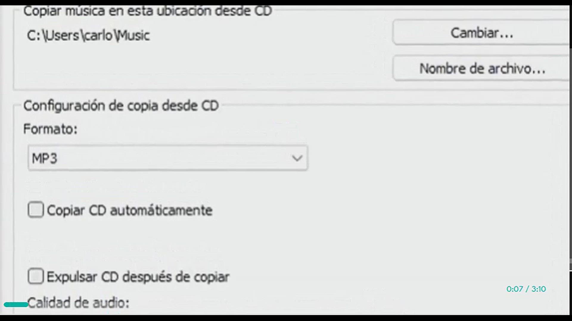'Video thumbnail for Cómo convertir CDs a MP3 con Windows Media Player'