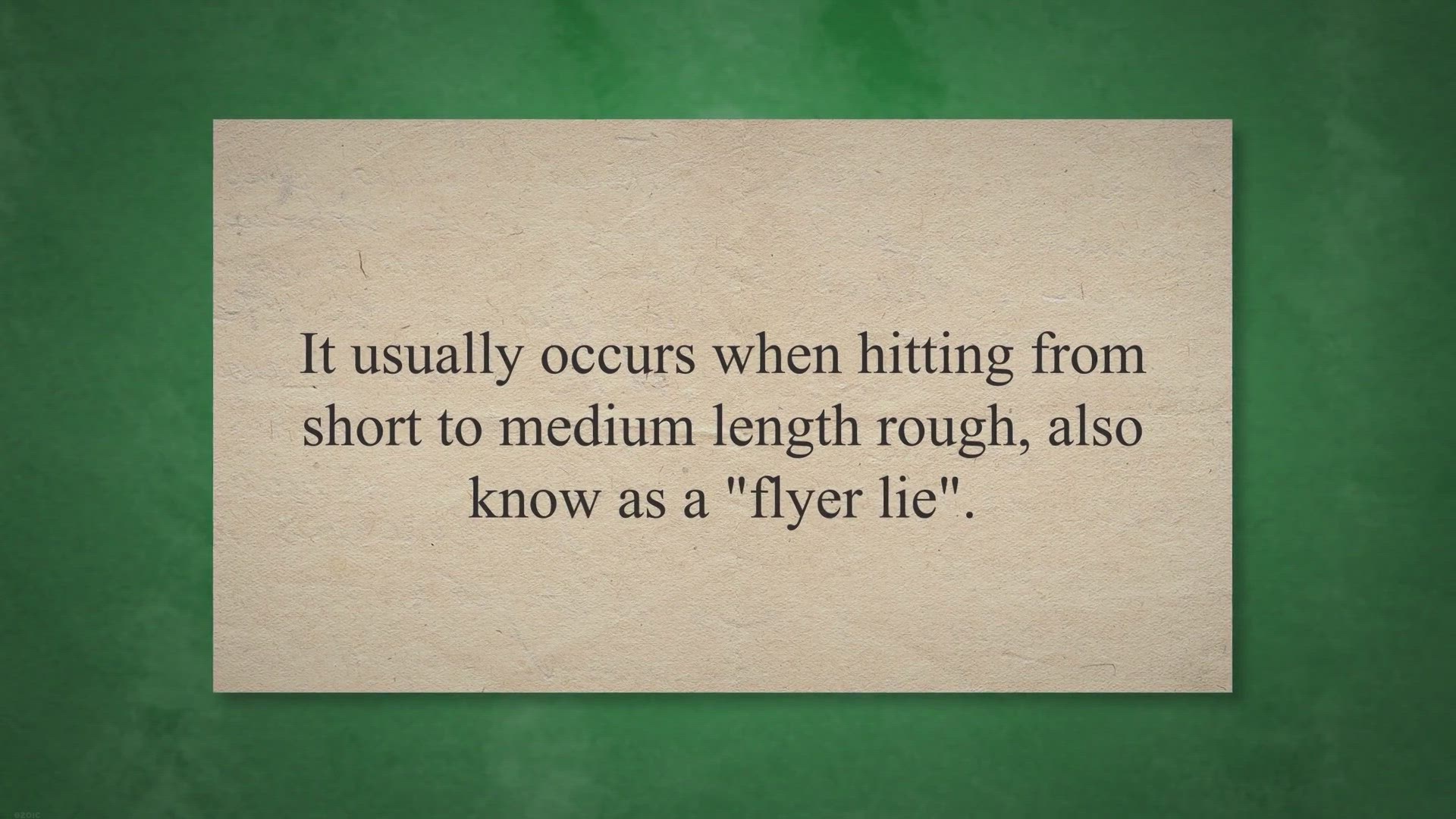 Video thumbnail for What Is A Flyer In Golf?