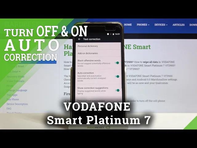 Video thumbnail for How to Activate Auto Correction in Vodafone Smart Platinum 7 - Manage Auto Correction Settings