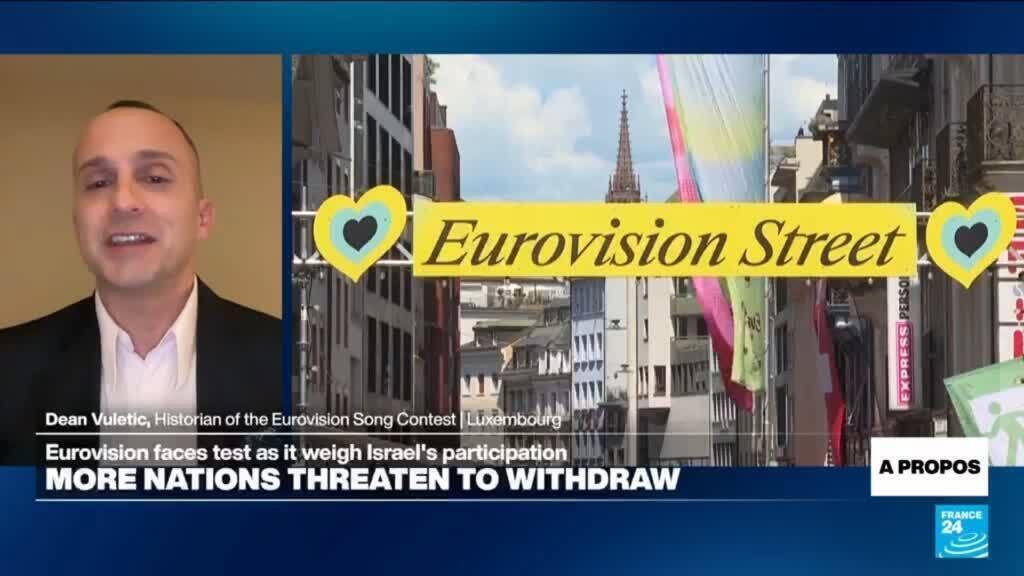 Video thumbnail for Eurovision Song Contest faces major test as countries weigh Israel's participation
