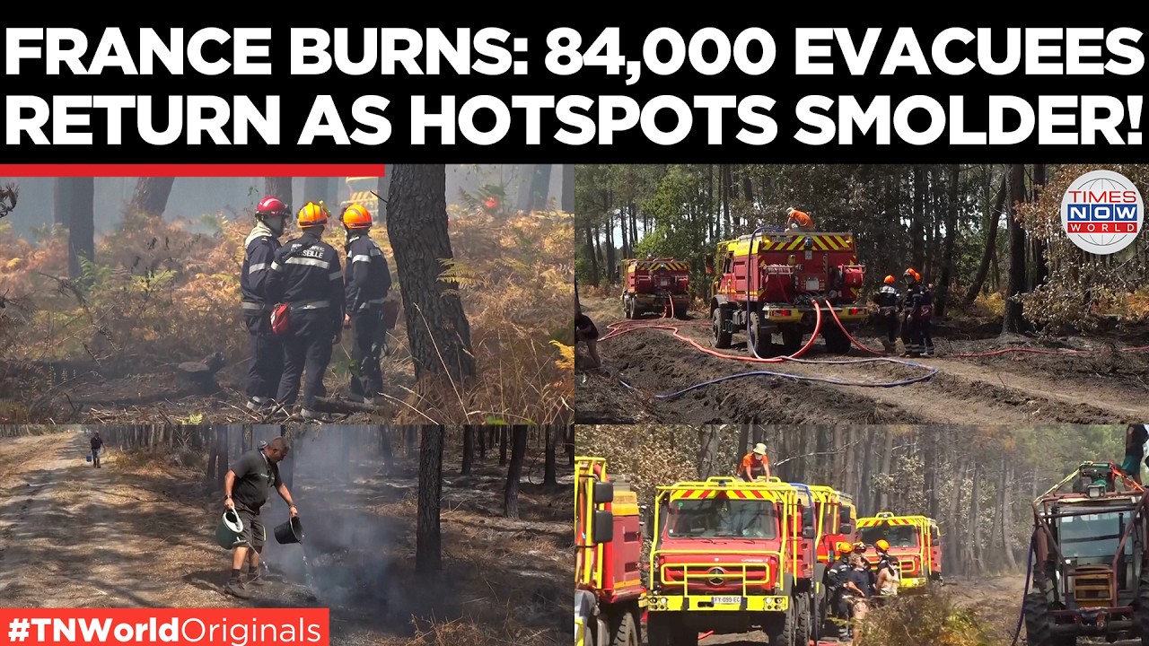 Video thumbnail for FRANCE WILDFIRE: 84,000 Evacuees Return as Gironde Blaze Still Smolders | Times Now World