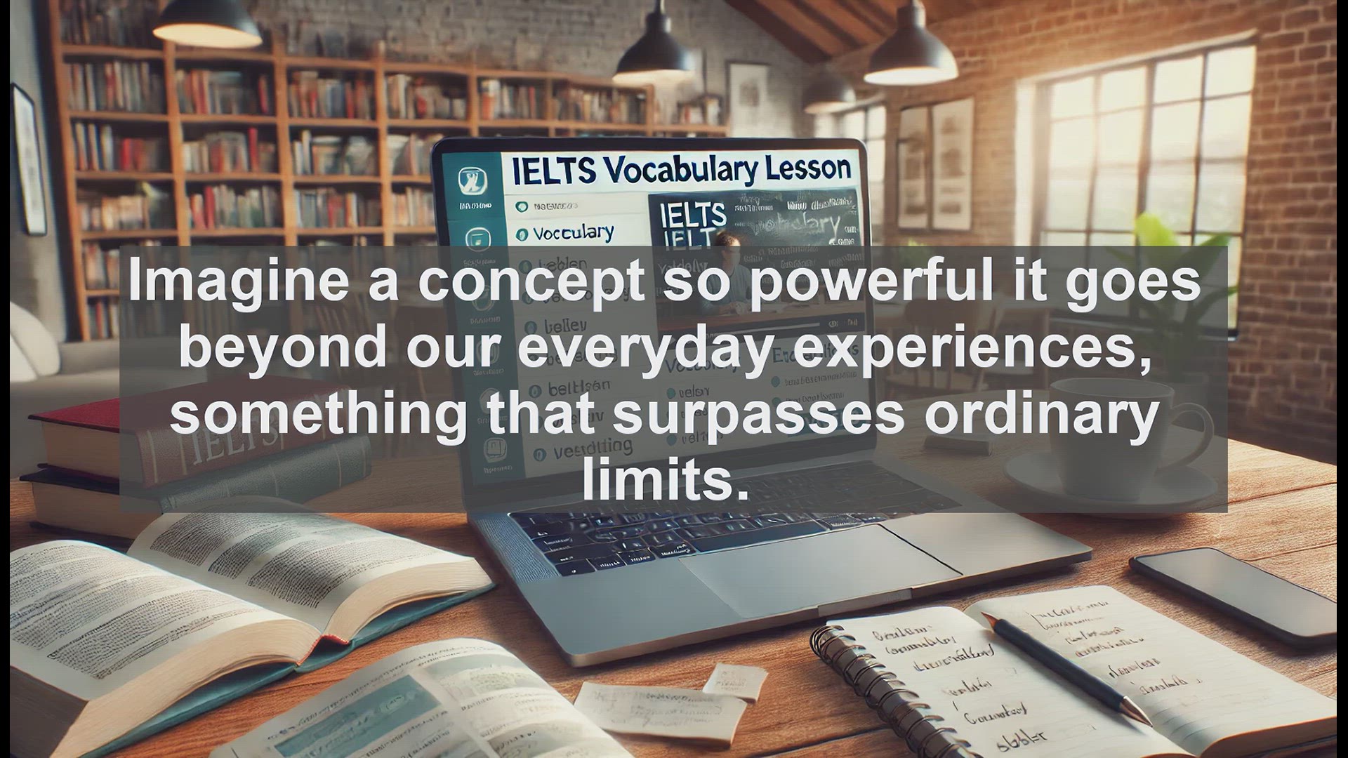 'Video thumbnail for 2500 Must Know IELTS 6.5 Vocabulary - Transcendent: Exploring Beyond Ordinary Limits'