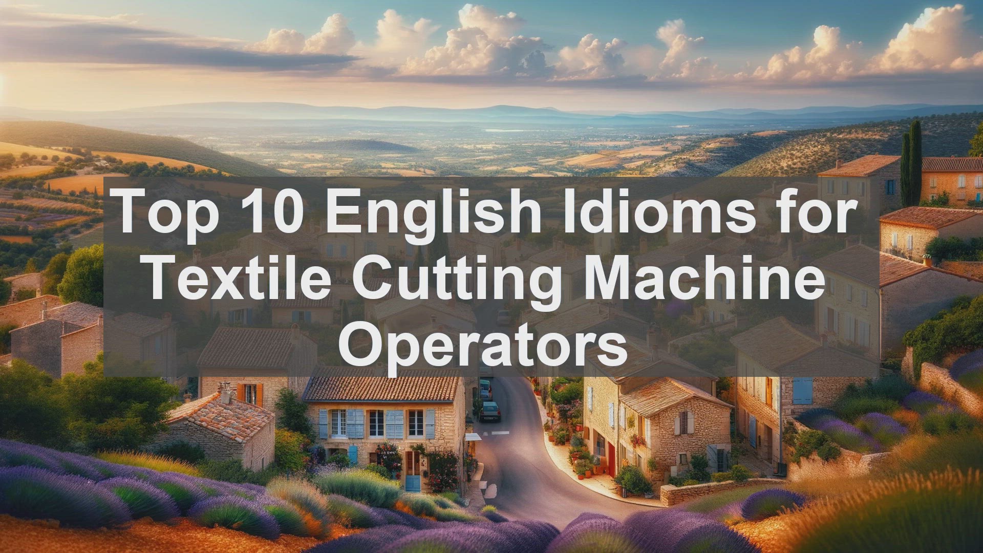 'Video thumbnail for Top 10 English Idioms for Textile Cutting Machine Operators'