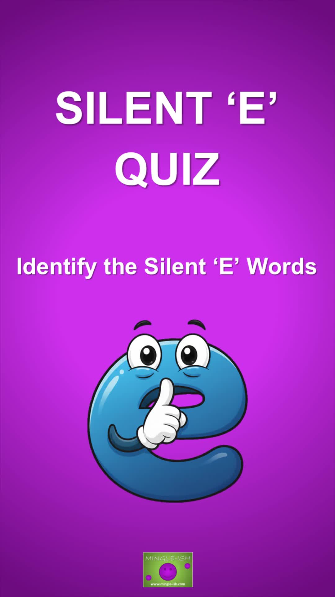 Video thumbnail for Identify the Silent 'E' Words - Multiple Choice Quiz Challenge #1