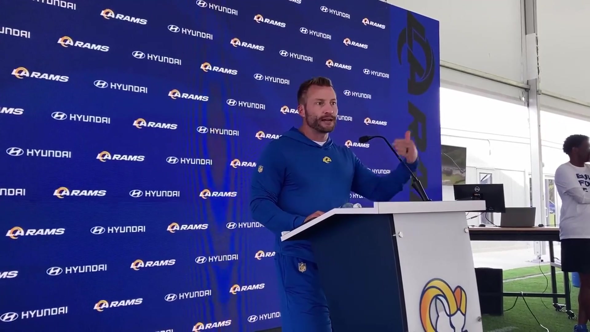 'Video thumbnail for Los Angeles Rams HC Sean McVay on Improving, Avoiding Slow Starts'