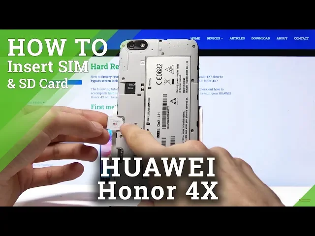 Video thumbnail for How to Insert Micro SIM & SD Card in HUAWEI Honor 4X – SIM & SD Installation