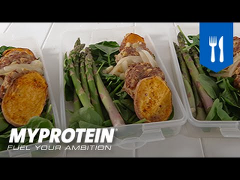 Video thumbnail for Meal Prep Turkey Burger & Sweet Potato Recipe by Myprotein