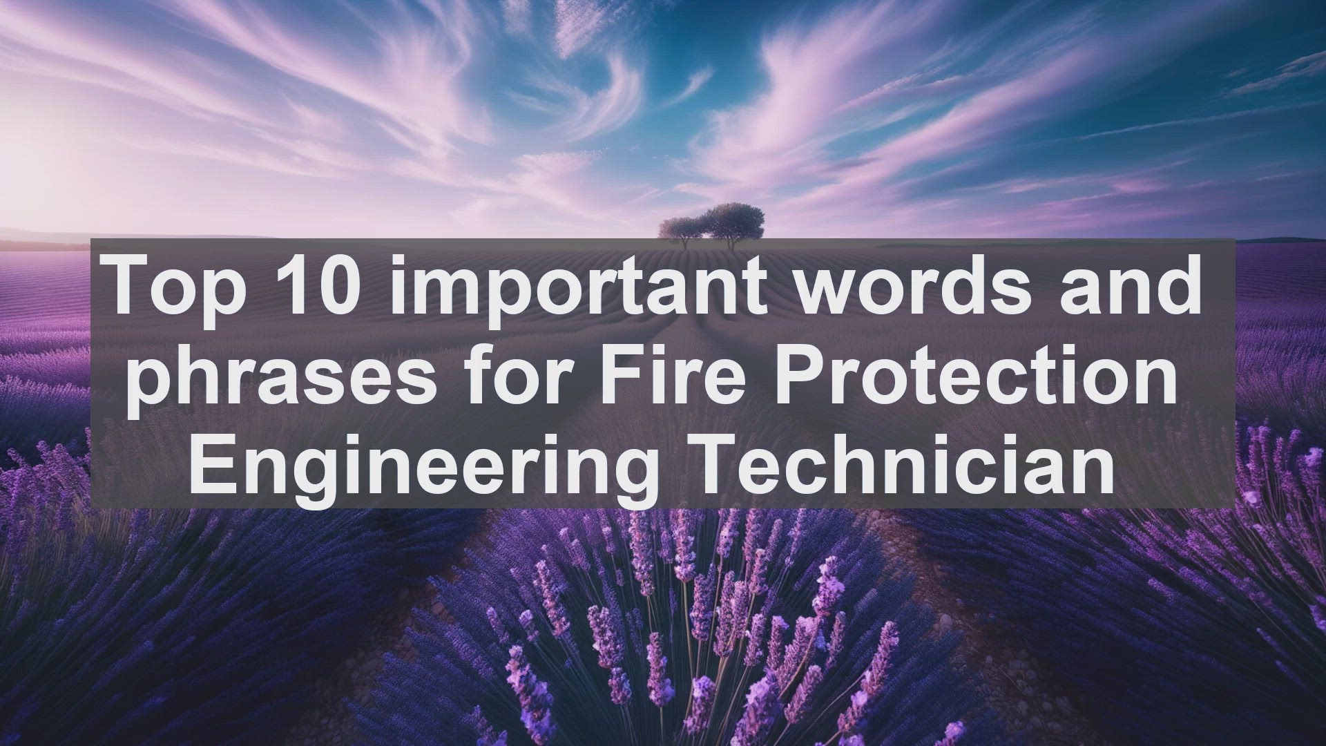 'Video thumbnail for Top 10 important words and phrases for Fire Protection Engineering Technician'