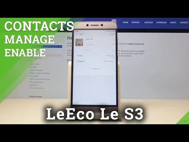 Video thumbnail for How to Customize Contacts in LeEco Le S3 - Add Photo to Contact