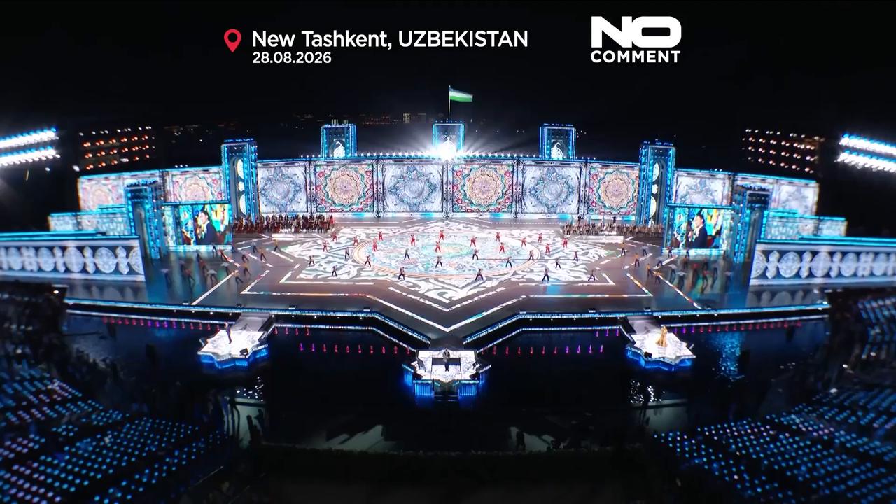 Video thumbnail for Music, lights and drones: Uzbekistan celebrates 35 years of independence