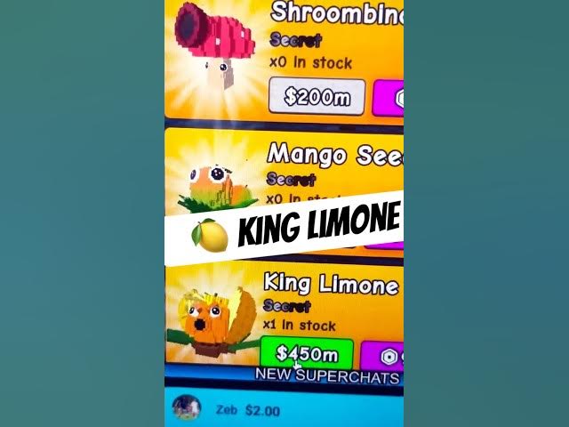 Video thumbnail for 🔴LIVE STOCK KING LIMONE 🔴 PLANTS Vs BRAINROTS #shorts #roblox #plantsvsbrainrots