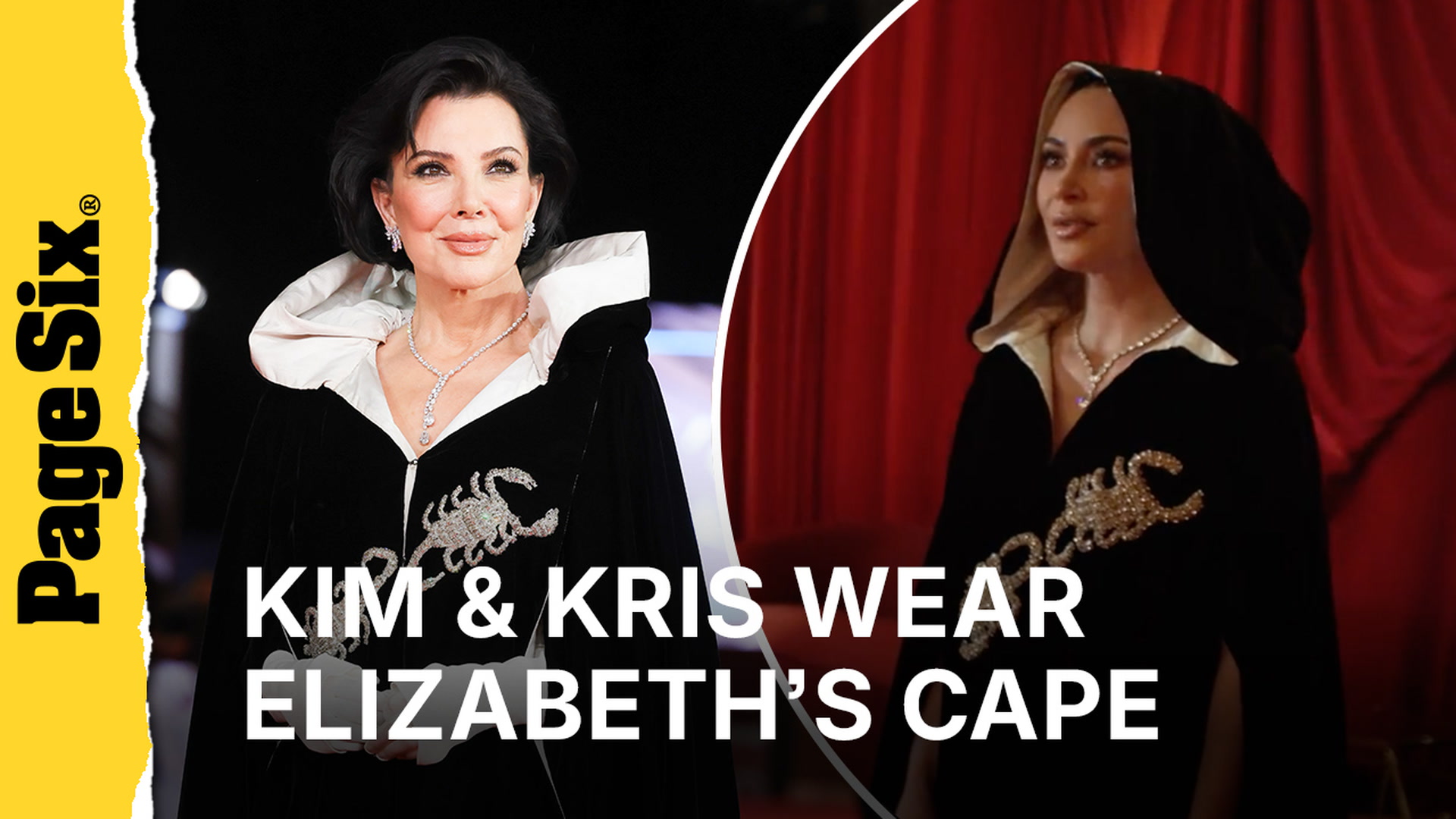 Video thumbnail for How Elizabeth Taylor's iconic Scorpio cape wound up on Kris Jenner — and Kim Kardashian