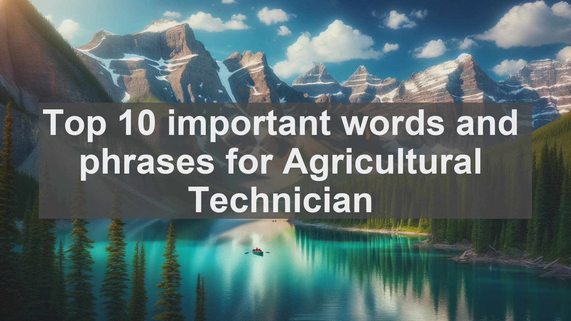 'Video thumbnail for Top 10 important words and phrases for Agricultural Technician'
