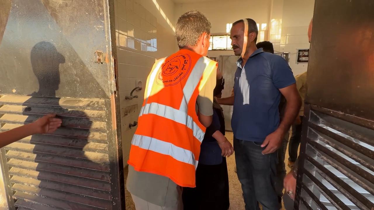 Video thumbnail for Palestinian mother retrieves son’s remains days after Israeli attack.