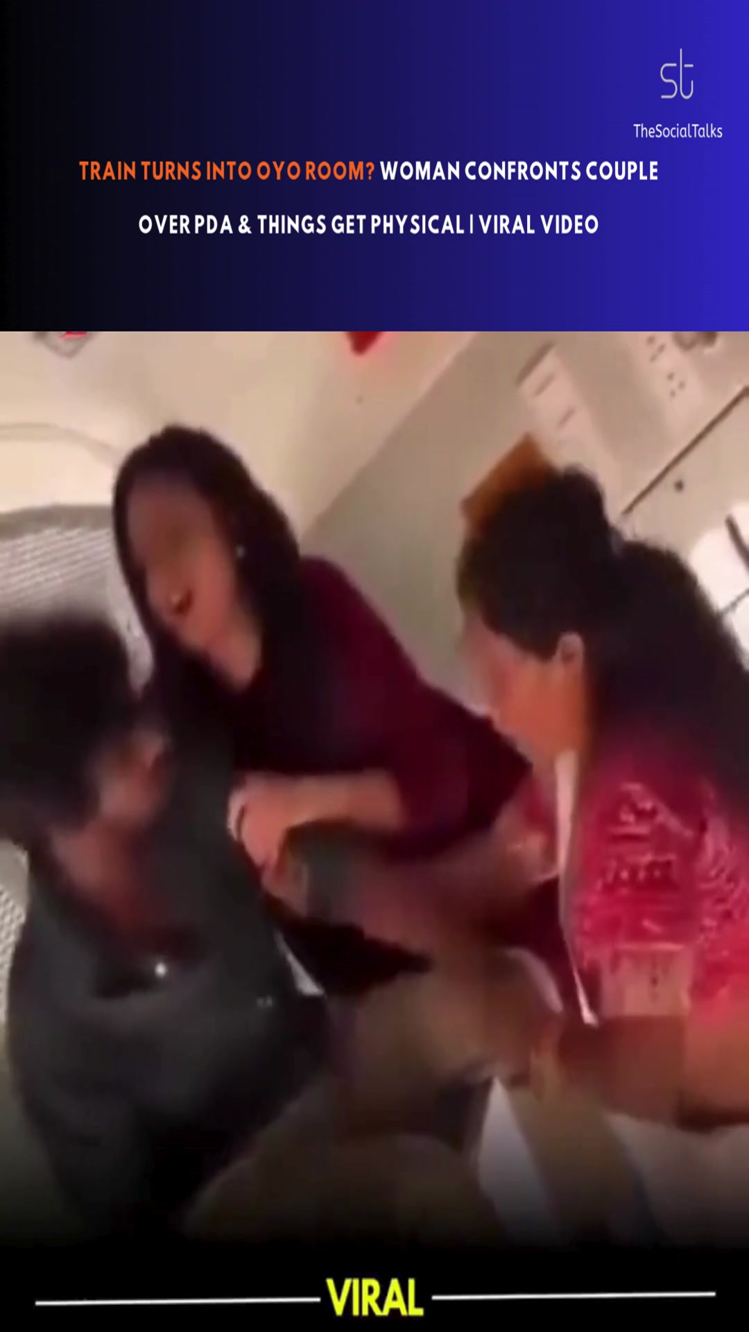 Video thumbnail for Train Turns Into OYO Room? Woman Confronts Couple Over PDA & Things Get Physical | Viral Video