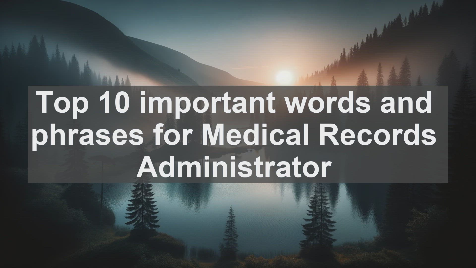 'Video thumbnail for Top 10 important words and phrases for Medical Records Administrator'