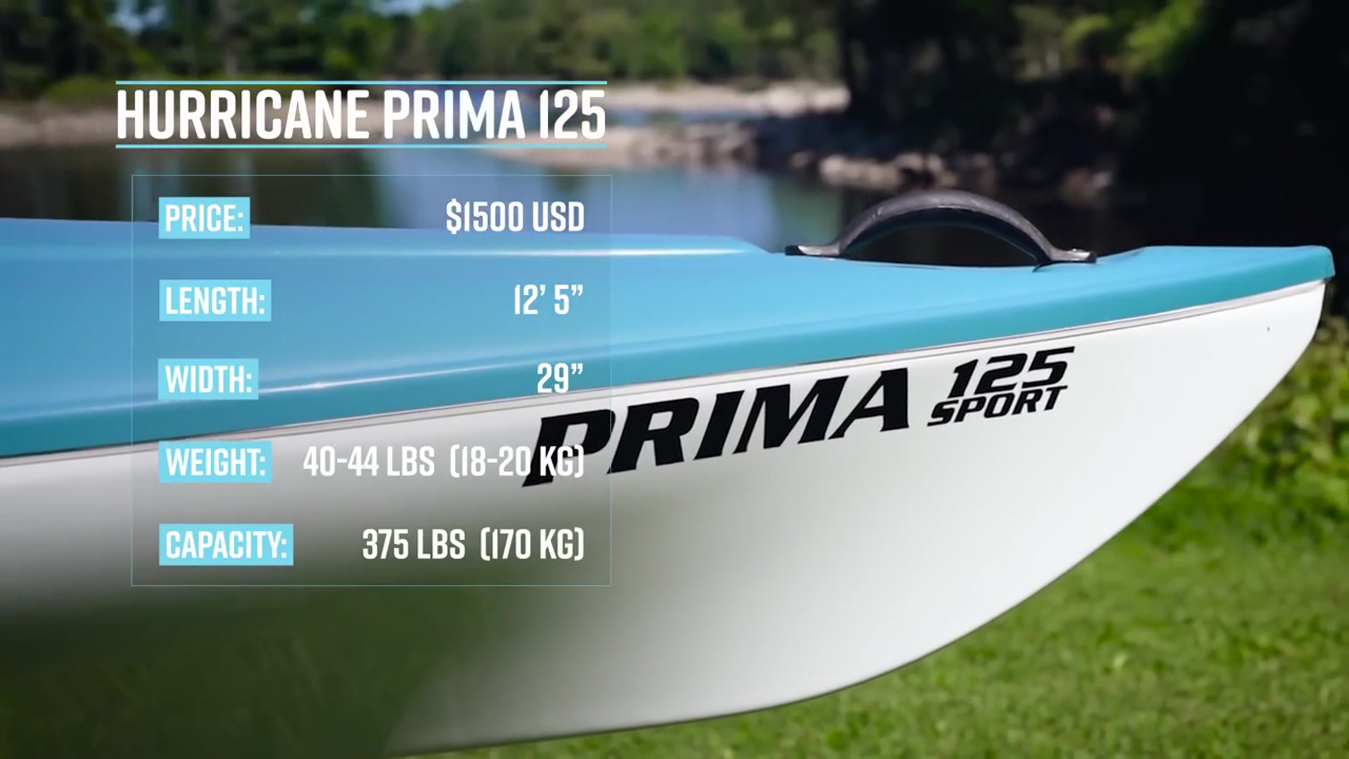 'Video thumbnail for Light, fast, and stable - Is this a dream kayak?  |  Hurricane Prima 125 Review'