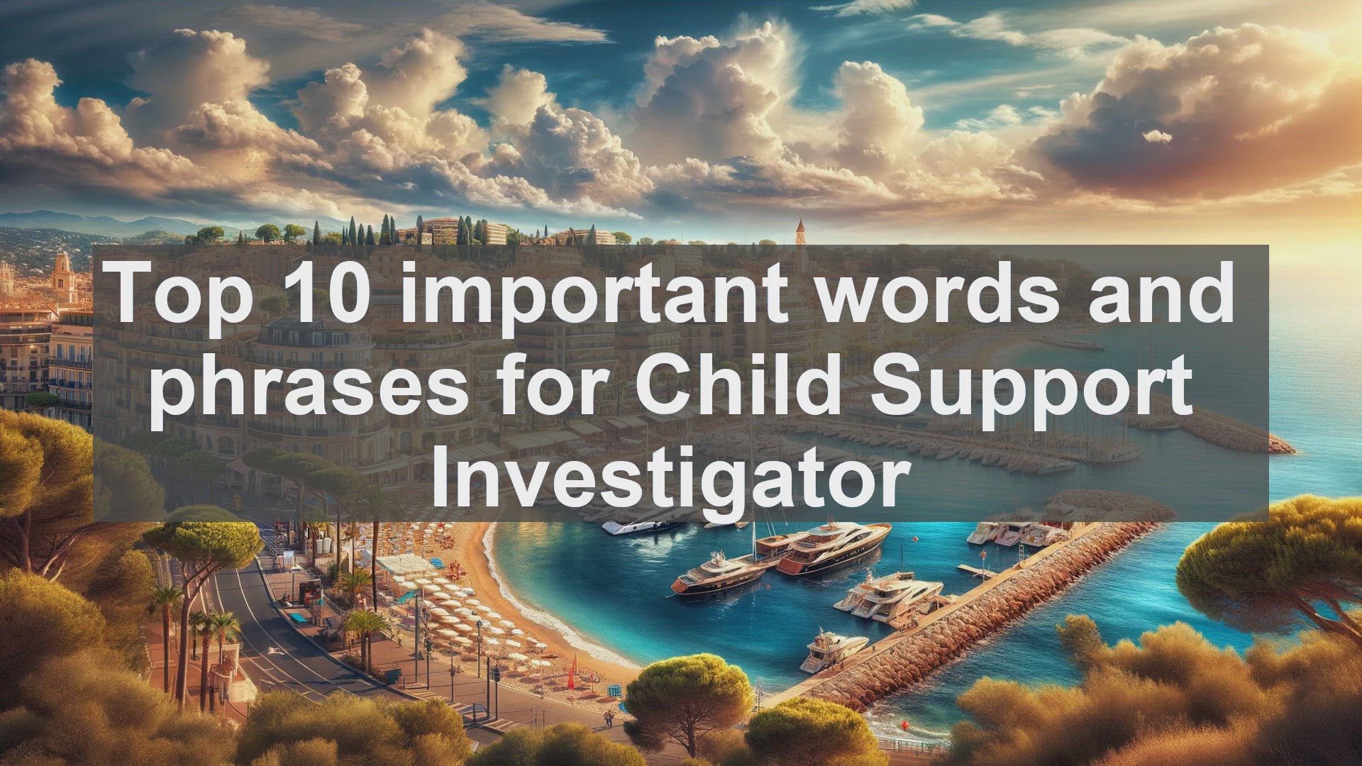 'Video thumbnail for Top 10 important words and phrases for Child Support Investigator'