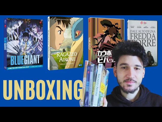 'Video thumbnail for Plaion Pictures Ottobre 2024 - Unboxing dal Blu-ray de Il ragazzo e l'airone al Dvd di Cowboy Bebop'