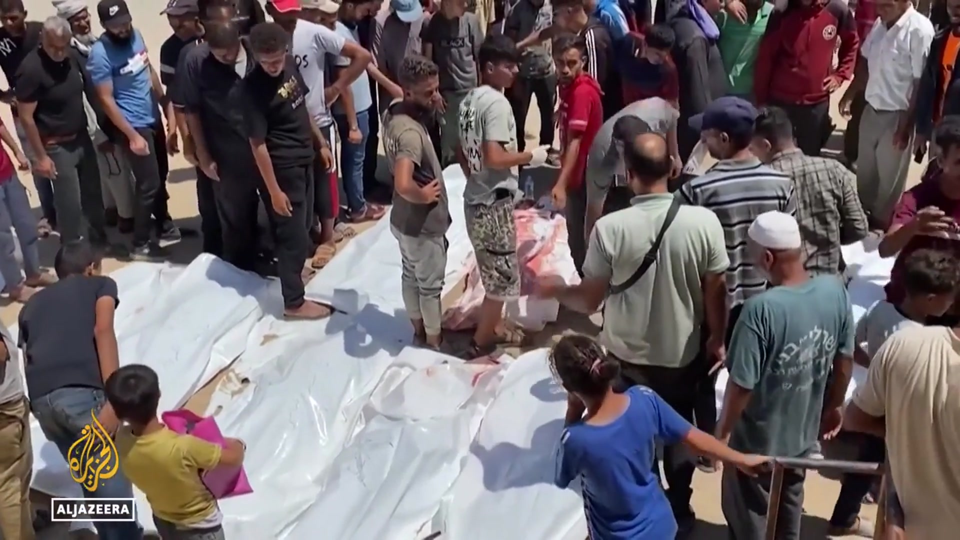 'Video thumbnail for Israeli army targets food sites: At least 34 Palestinians killed waiting for food'