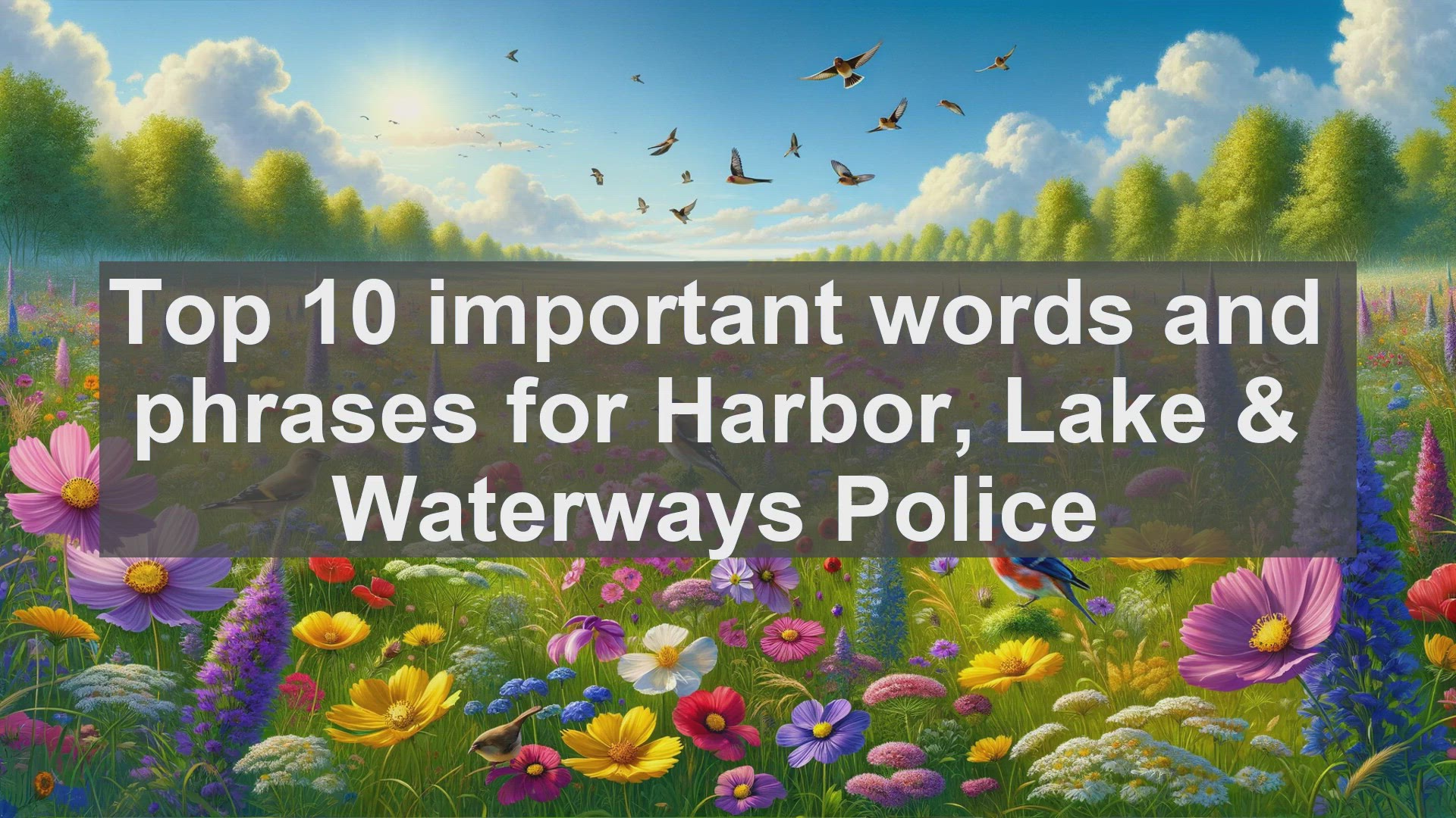 'Video thumbnail for Top 10 important words and phrases for Harbor Lake  Waterways Police'