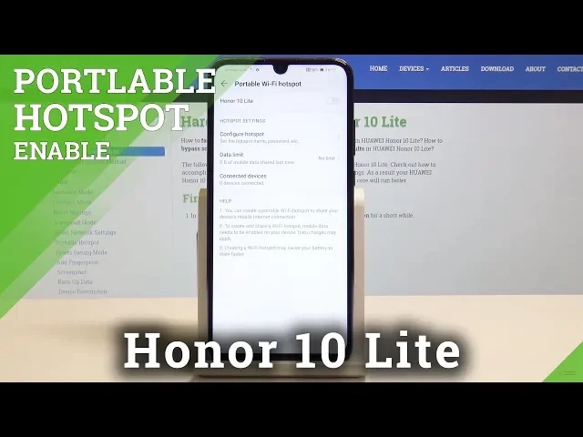 Video thumbnail for How to Enable Portable Hotspot in HUAWEI Honor 10 lite - Network Access Point