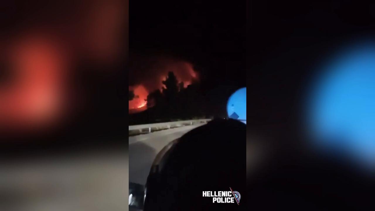 Video thumbnail for Greece: Wildfires force evacuations in Greece as blazes burn near Athens.
