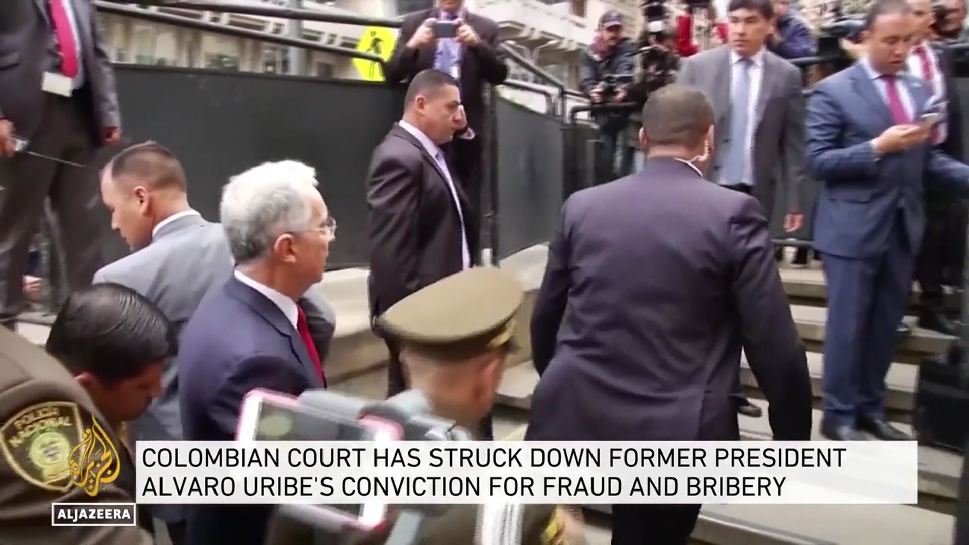 'Video thumbnail for Colombia court ruling: Former president Alvaro Uribe's conviction quashed'