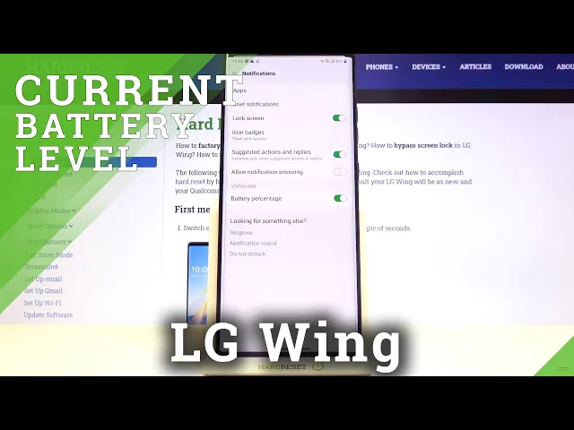 Video thumbnail for How to Show Battery Percentage on LG Wing – Battery Level