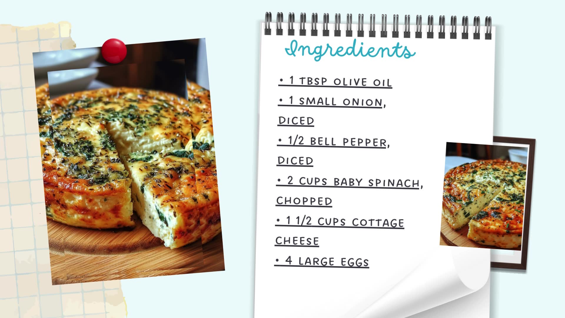 Video thumbnail for Cottage Cheese & Spinach Crustless Quiche – Light, Protein-Rich & Low-Carb Delight