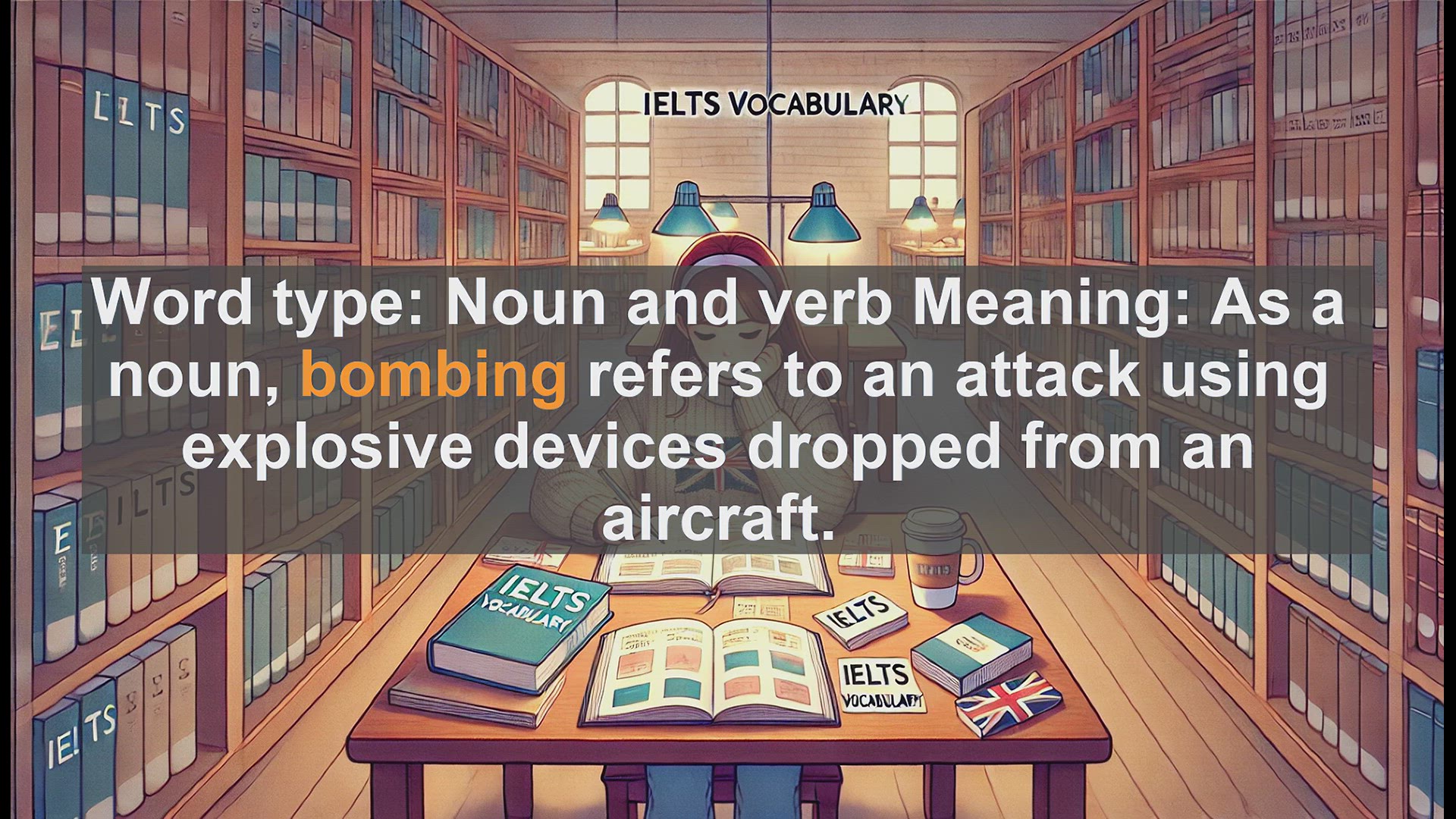 'Video thumbnail for 2500 Must Know IELTS 6.5 Vocabulary - Understanding 'Bombing': From Military Tactics to Slang'