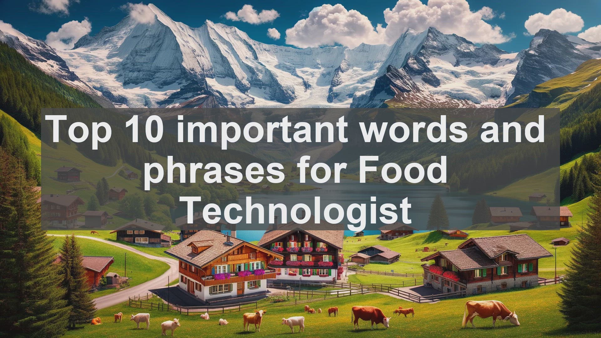 'Video thumbnail for Top 10 important words and phrases for Food Technologist'