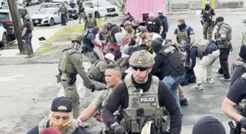 Video thumbnail for Tensions escalate outside Delaney Hall as protesters clash with ICE amid detention center concerns