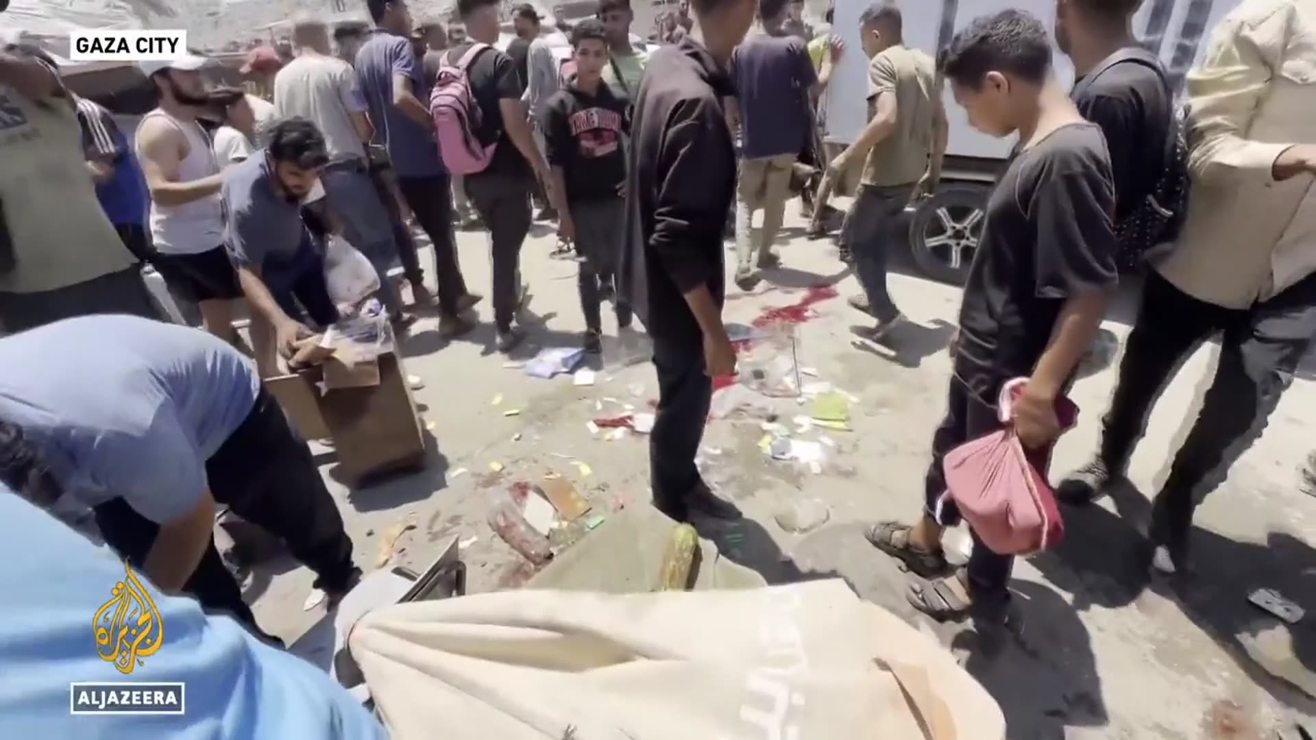 'Video thumbnail for Israeli drone kills at least 12 in Gaza City food market attack, including top surgeon'