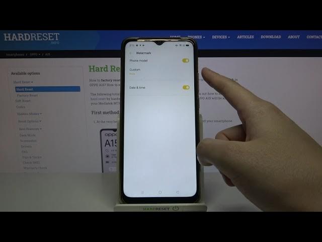 Video thumbnail for How to Manage Camera Watermark in OPPO A15 – Set Up Watermark
