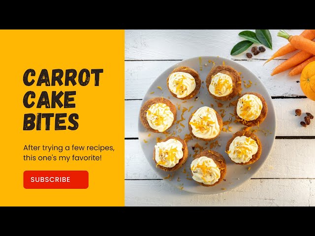 'Video thumbnail for Carrot Cake Bites: Easy, Healthy, & Delicious video'