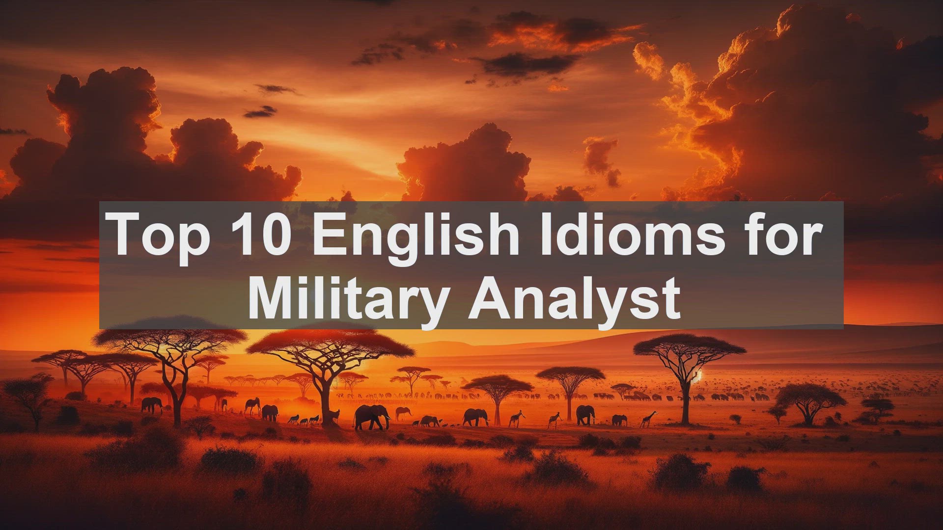 'Video thumbnail for Top 10 English Idioms for Military Analyst'