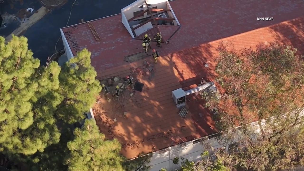 Video thumbnail for US, Los Angeles: Santa Clarita Abandoned Building Burns Again After 2023 Fire Part 2.