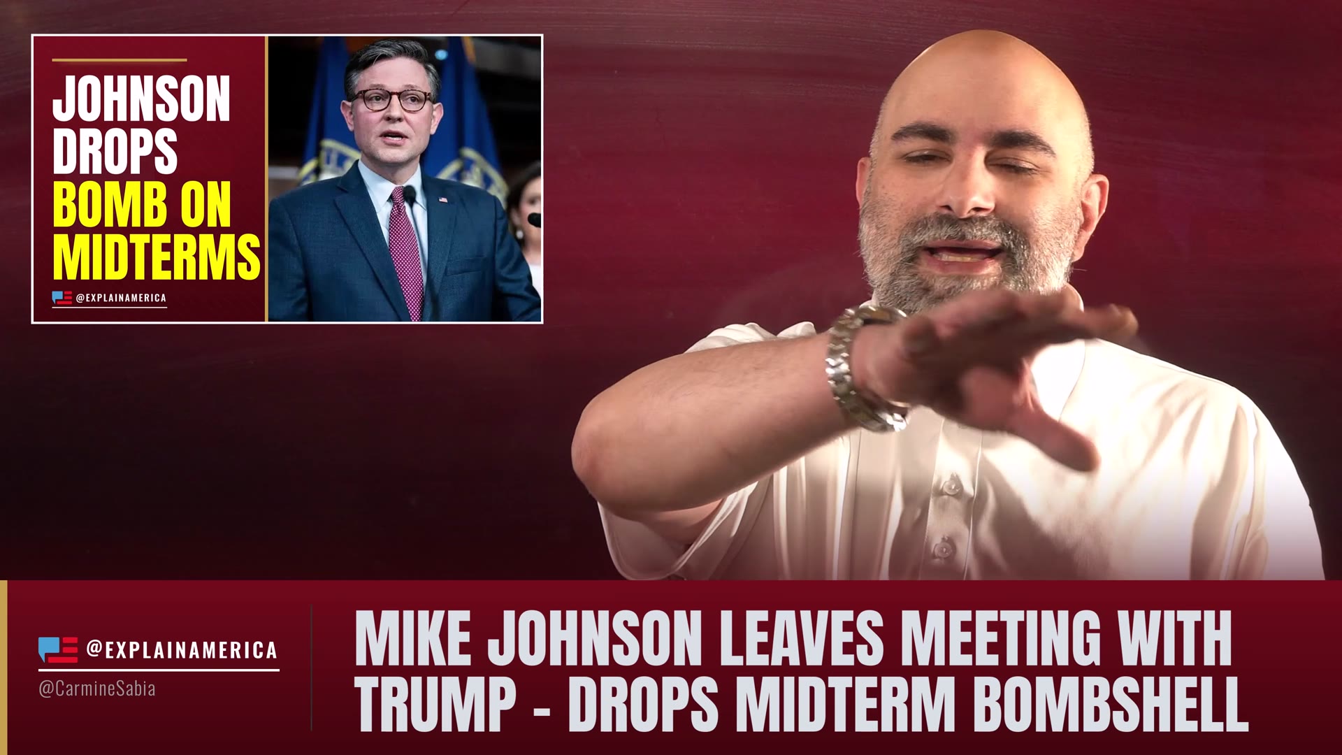 Video thumbnail for Mike Johnson Leaves Meeting With Trump - Drops Midterm Bombshell