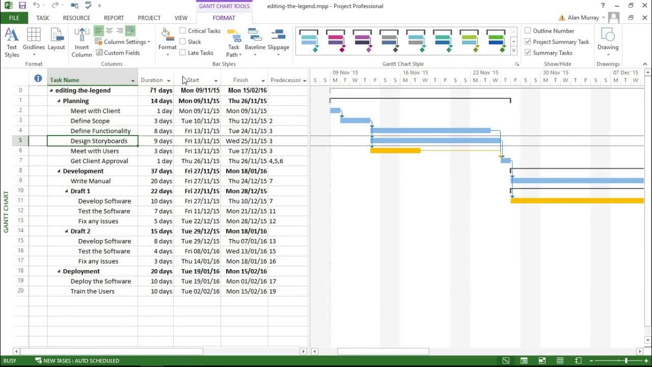 Video thumbnail for Add and Remove Bars from the Legend - MS Project