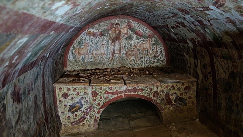 Video thumbnail for Turkey: archaeologists uncover ancient Jesus fresco in tomb