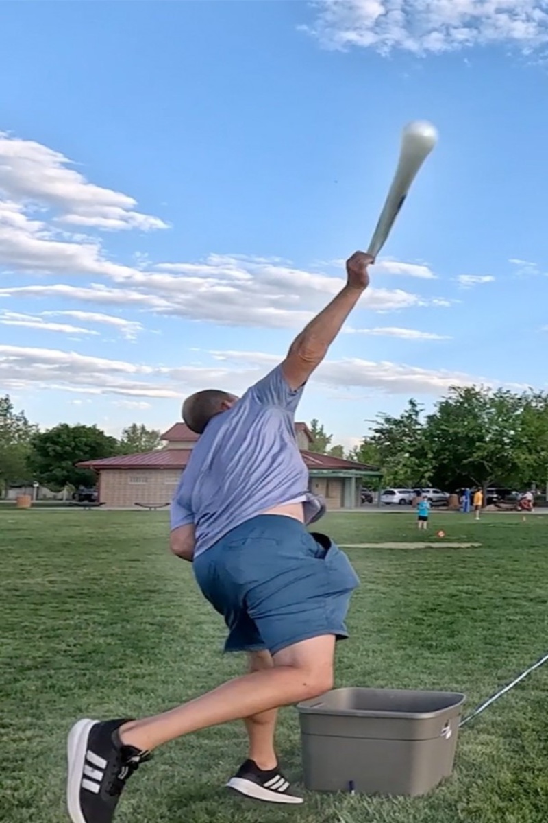 Video thumbnail for Farthest distance to throw and catch a water balloon - 43 metres (141.07 ft) achieved by David and Jeremy Rush