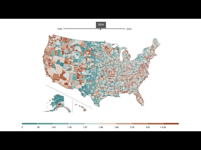 Video thumbnail for US County Debt-to-Income Ratios Evolution 1999-2025