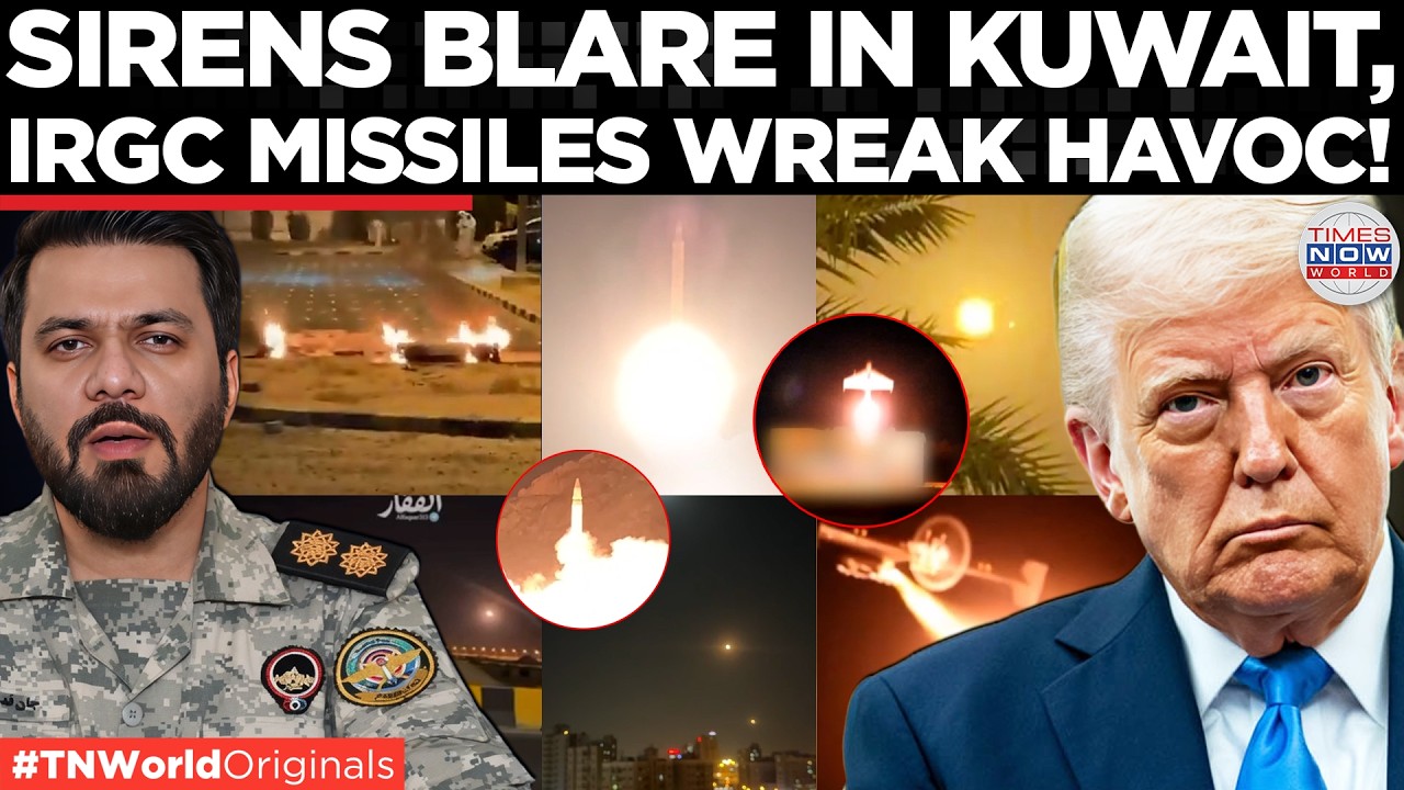 Video thumbnail for IRAN'S REVENGE: Missiles & Drones target Kuwait & Bahrain as US conducts new strikes|Times Now World